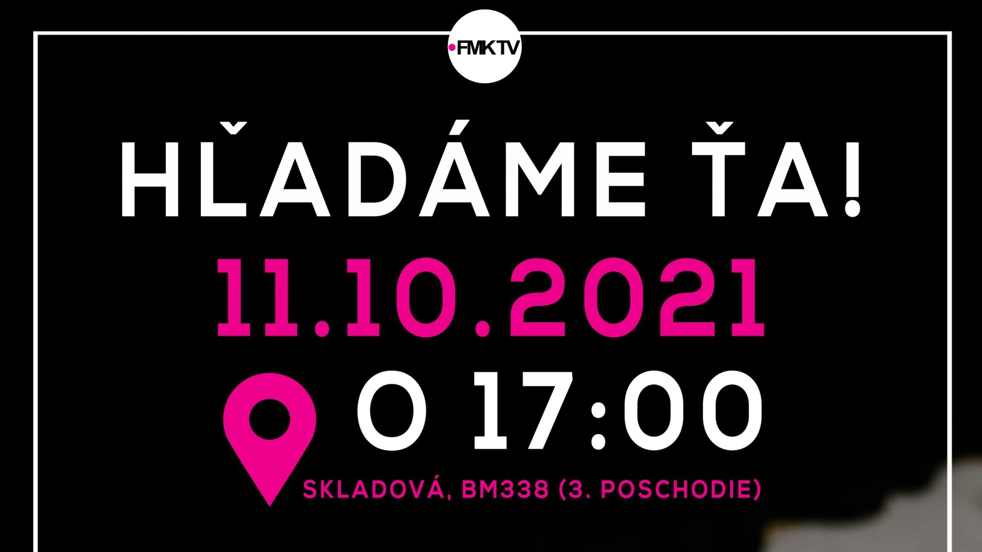 HĽADÁME ŤA! Ak ťa baví audiovízia, príď sa dozvedieť viac.